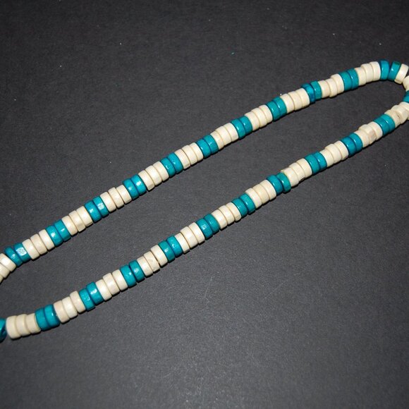 Wood Necklace,Mens Necklace,Wooden Men Necklace,Surfer Necklace,Wood Beaded - Picture 2 of 3